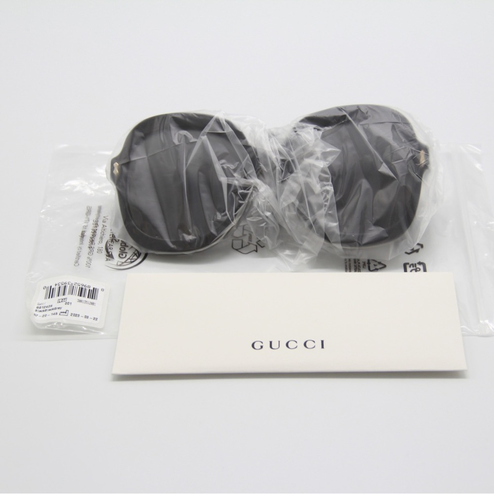 NEW GUCCI GG1240S 001 BLACK WOMEN OVERSIZED SUNGLASSES GUCCI - Picture 13 of 15